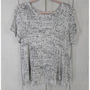 Apt Size XL Petites Green Black Spotted Womens‎ Short Sleeve Casual Top
